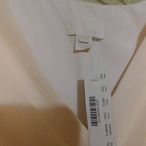 J Crew Dress Mirabelle Champagne 100% Silk Chiffon Midi Faux Wrap Petite Sz. 2 - Picture 5 of 5